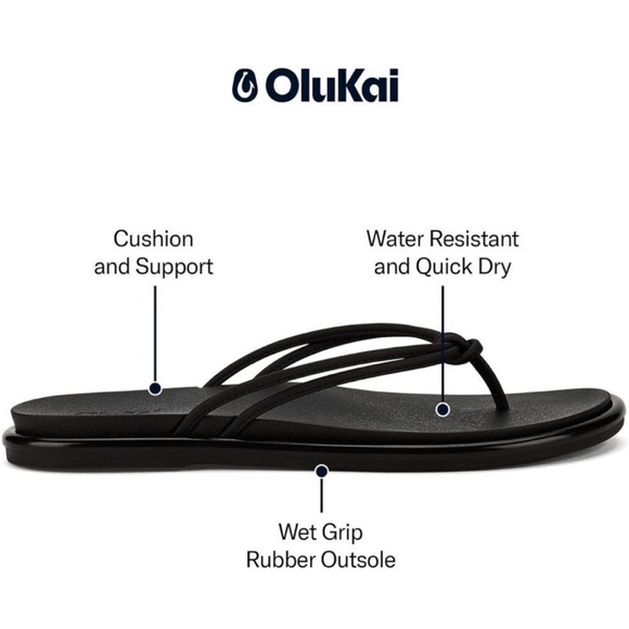 NWT OluKai ‘aka Sandals, in Black - Picture 4 of 14
